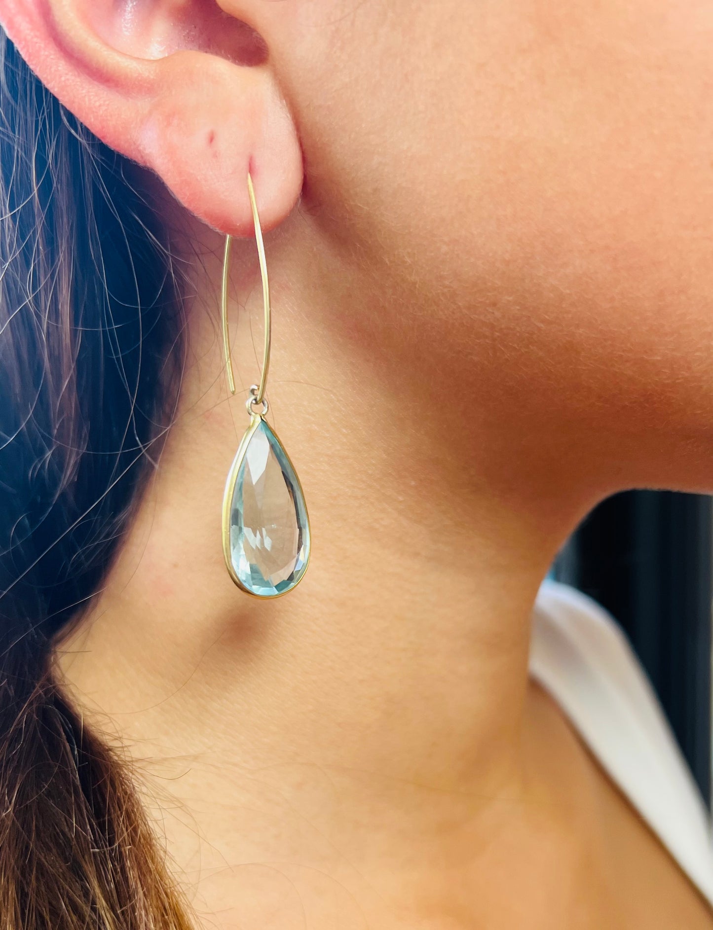 Natural Blue Topaz Earrings