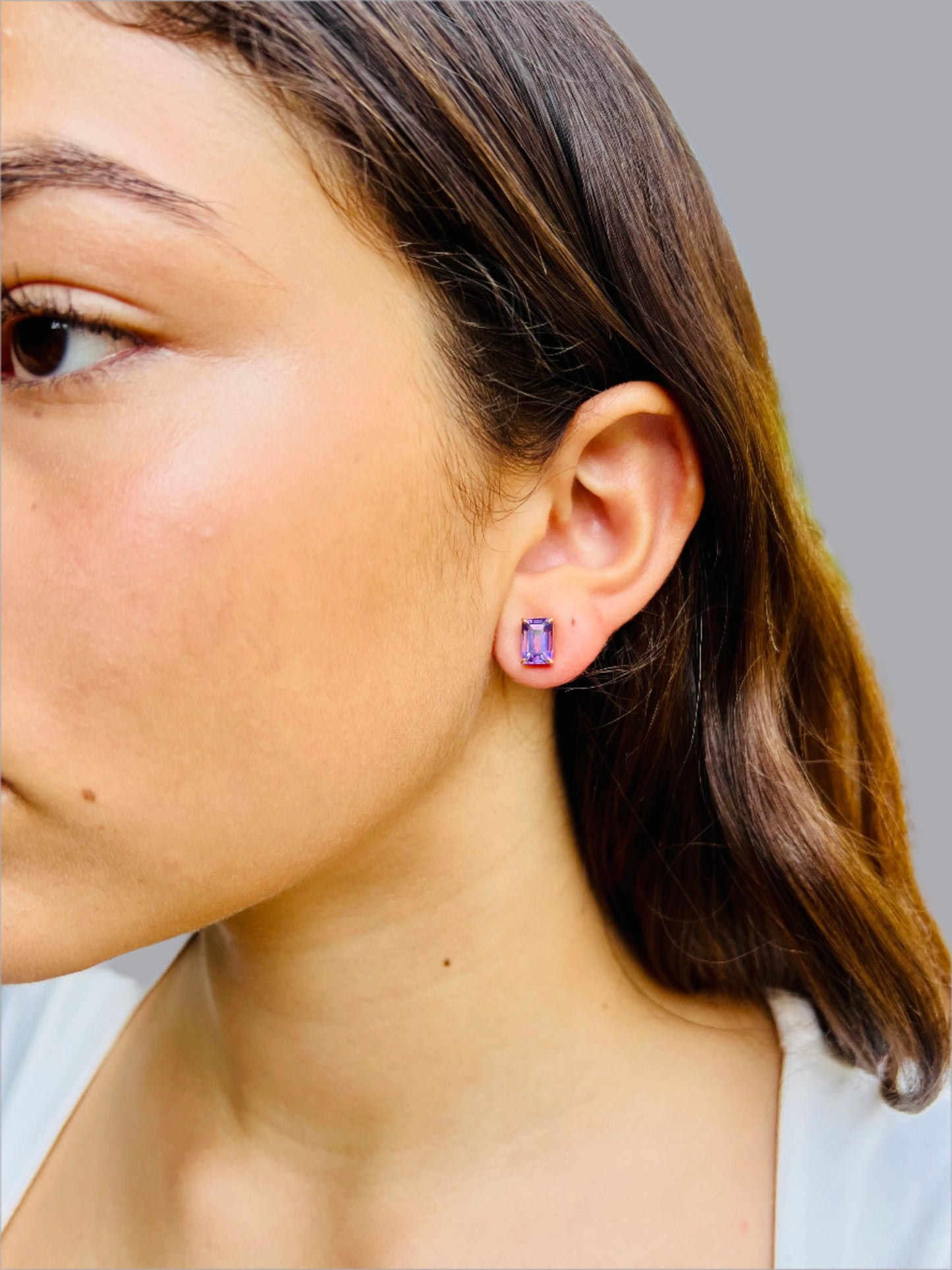 Natural Amethyst with Baroque Pearl Earrings