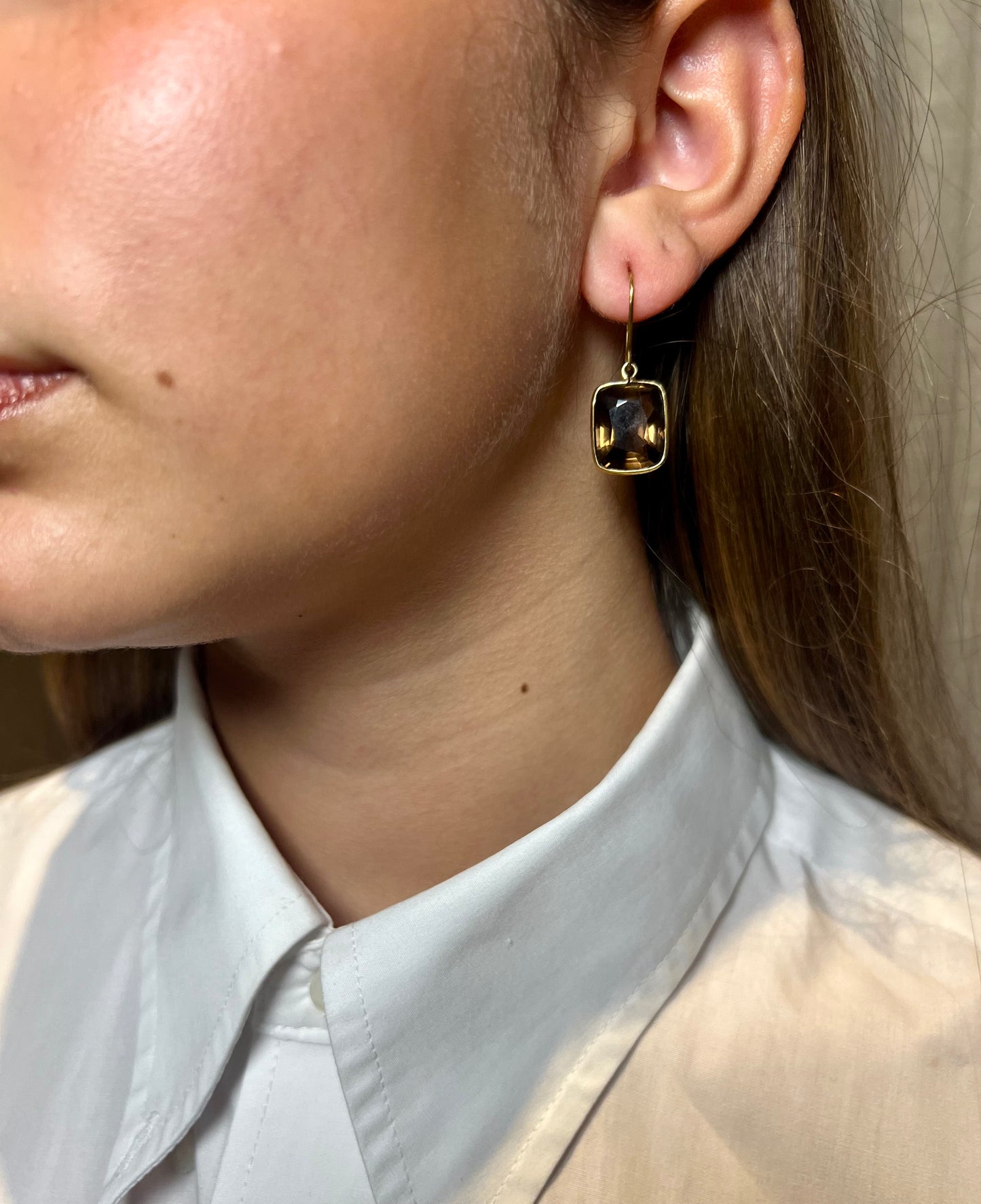 Natural Smoky Quartz Earrings