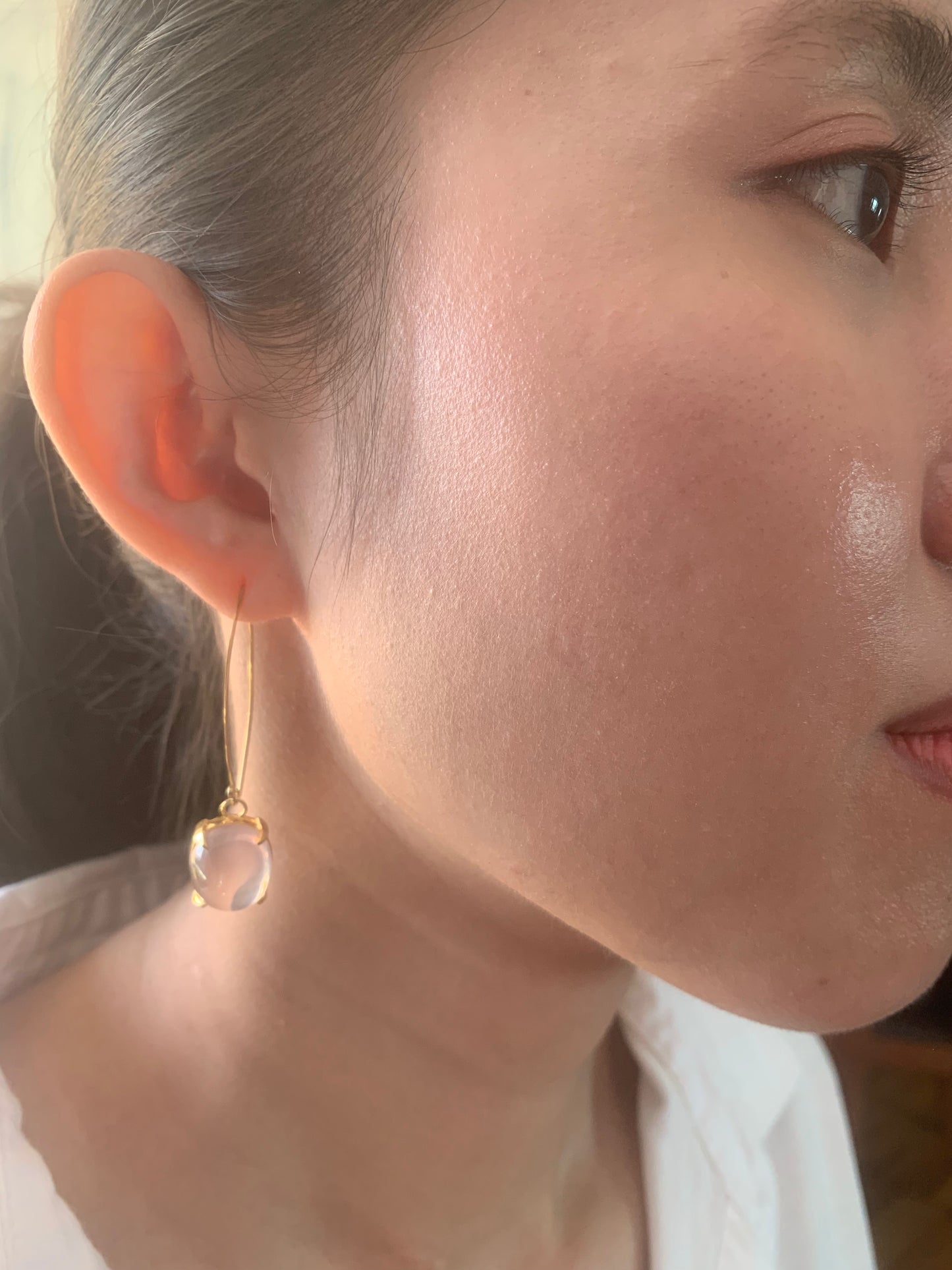 Natural Rose Quartz Earrings
