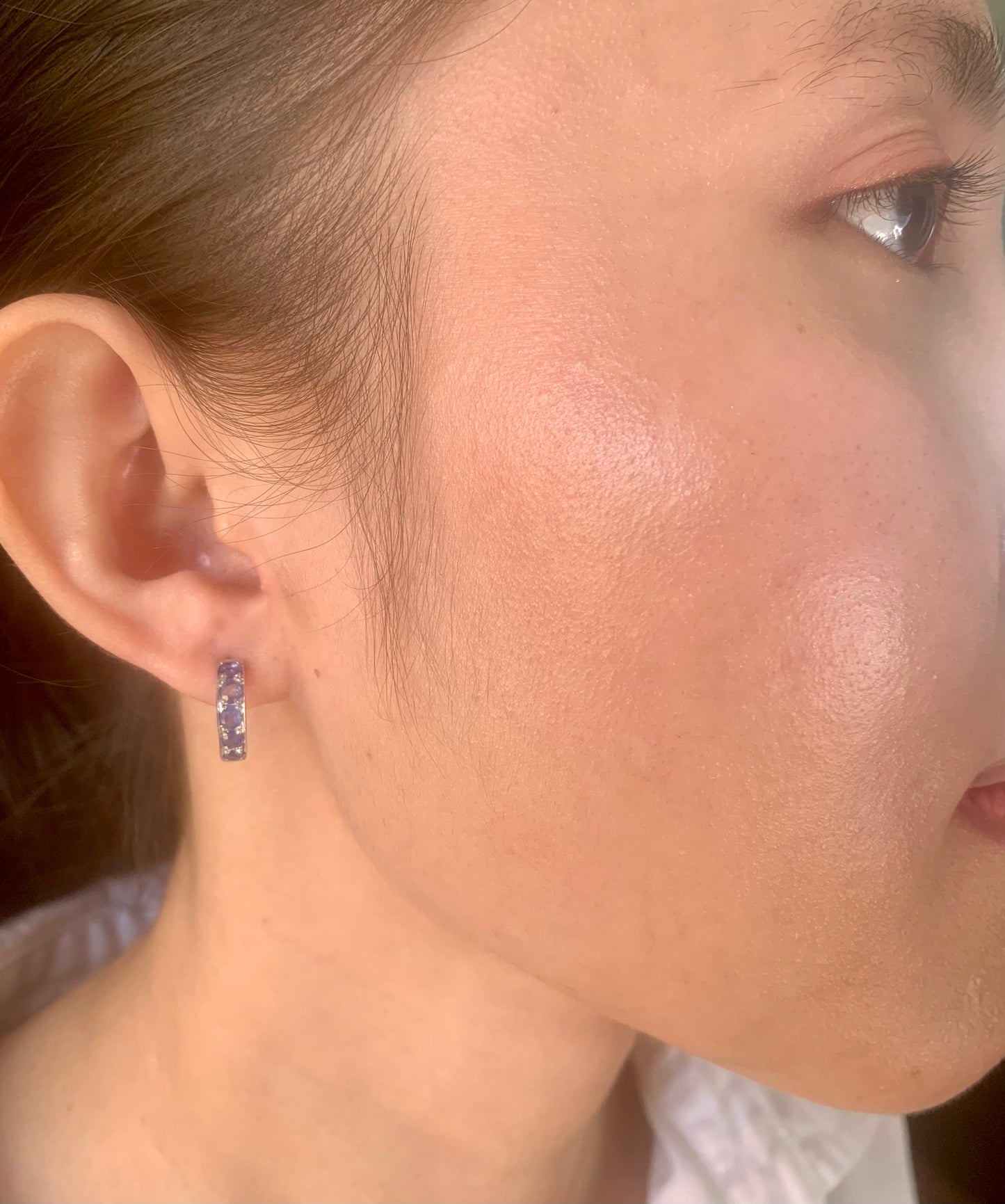 Natural Sapphire with Natural Freshwater Pearl Earrings