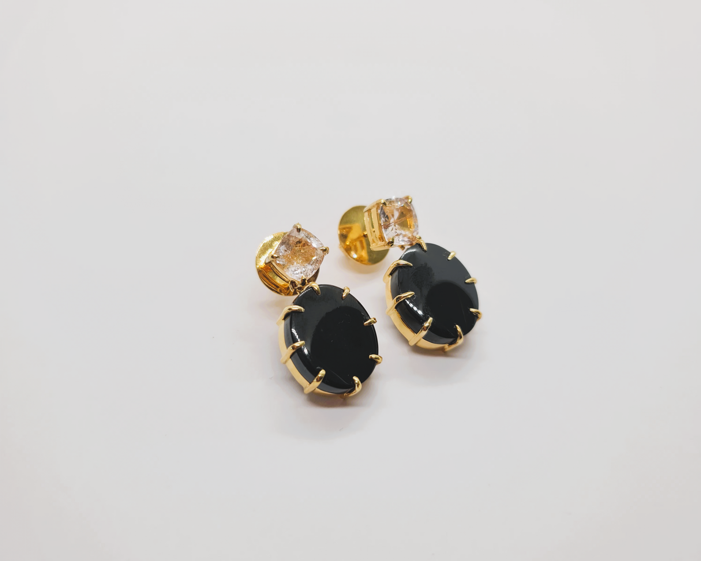 Onyx and Topaz Earrings