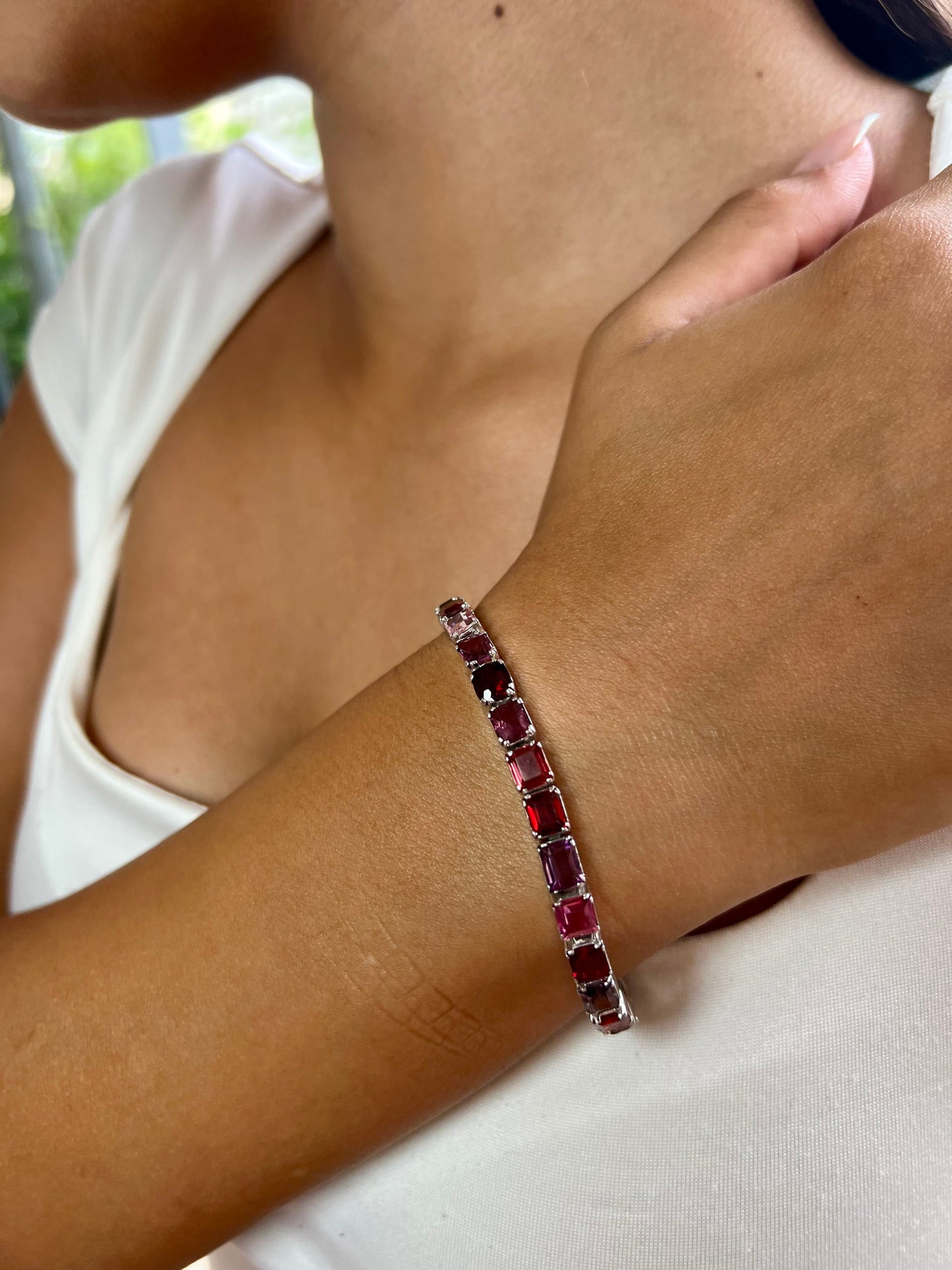 Natural Multi-color Spinel Bracelet