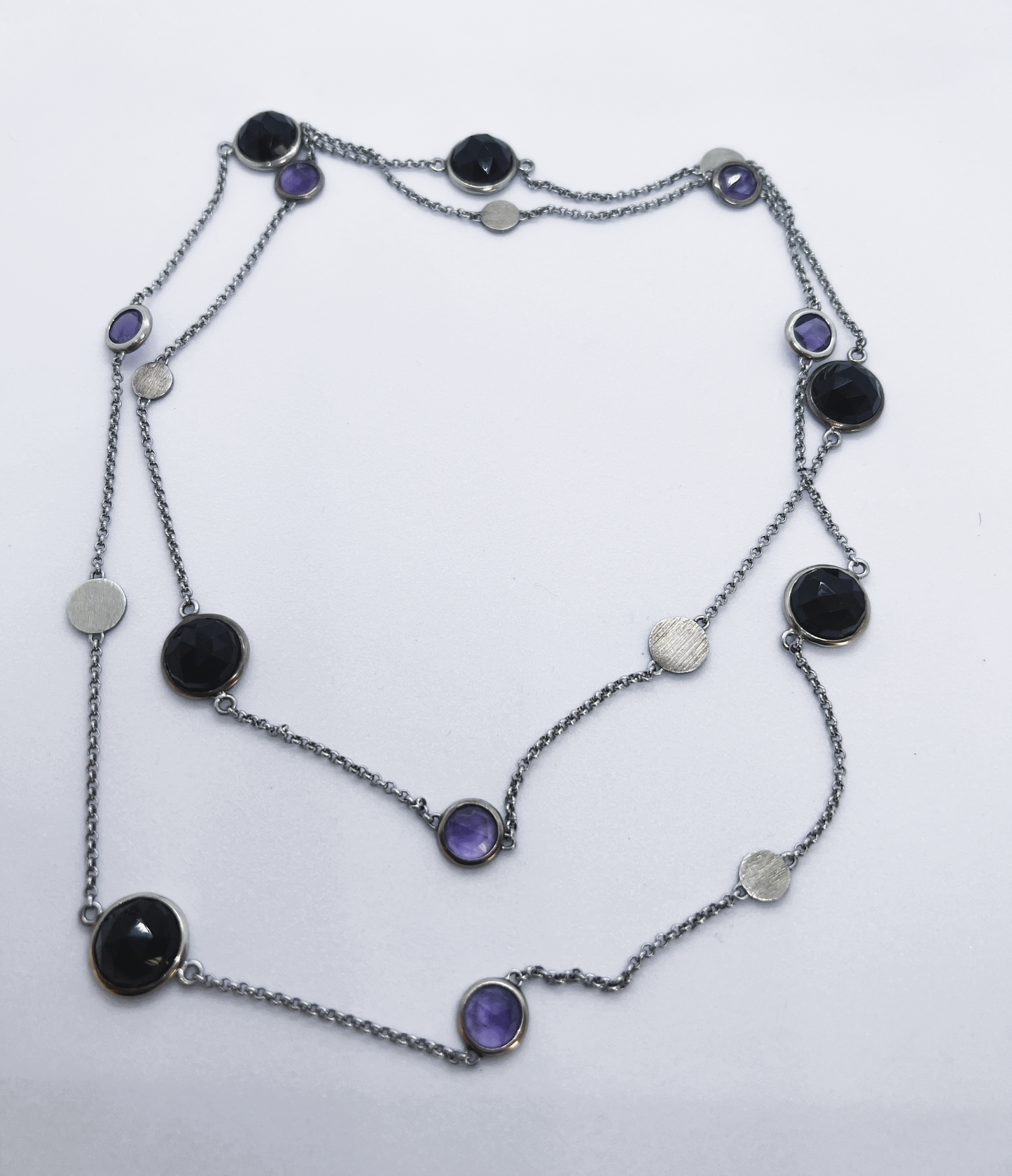 Natural Smoky Quartz and Amethyst Necklace