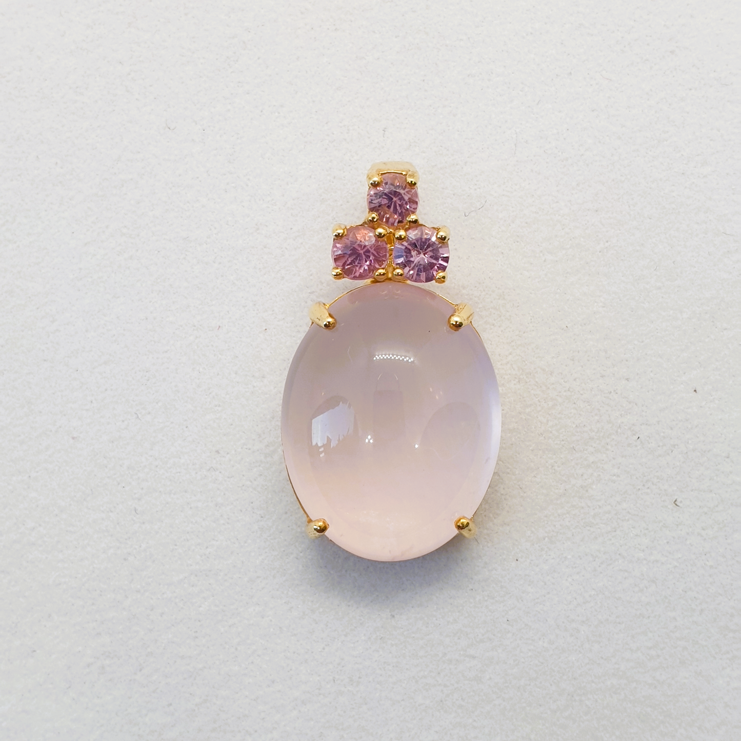 Natural Rose Quartz with Spinel Pendant