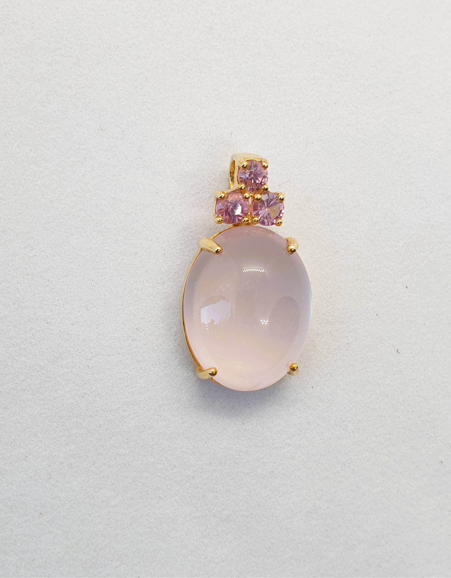 Natural Rose Quartz with Spinel Pendant