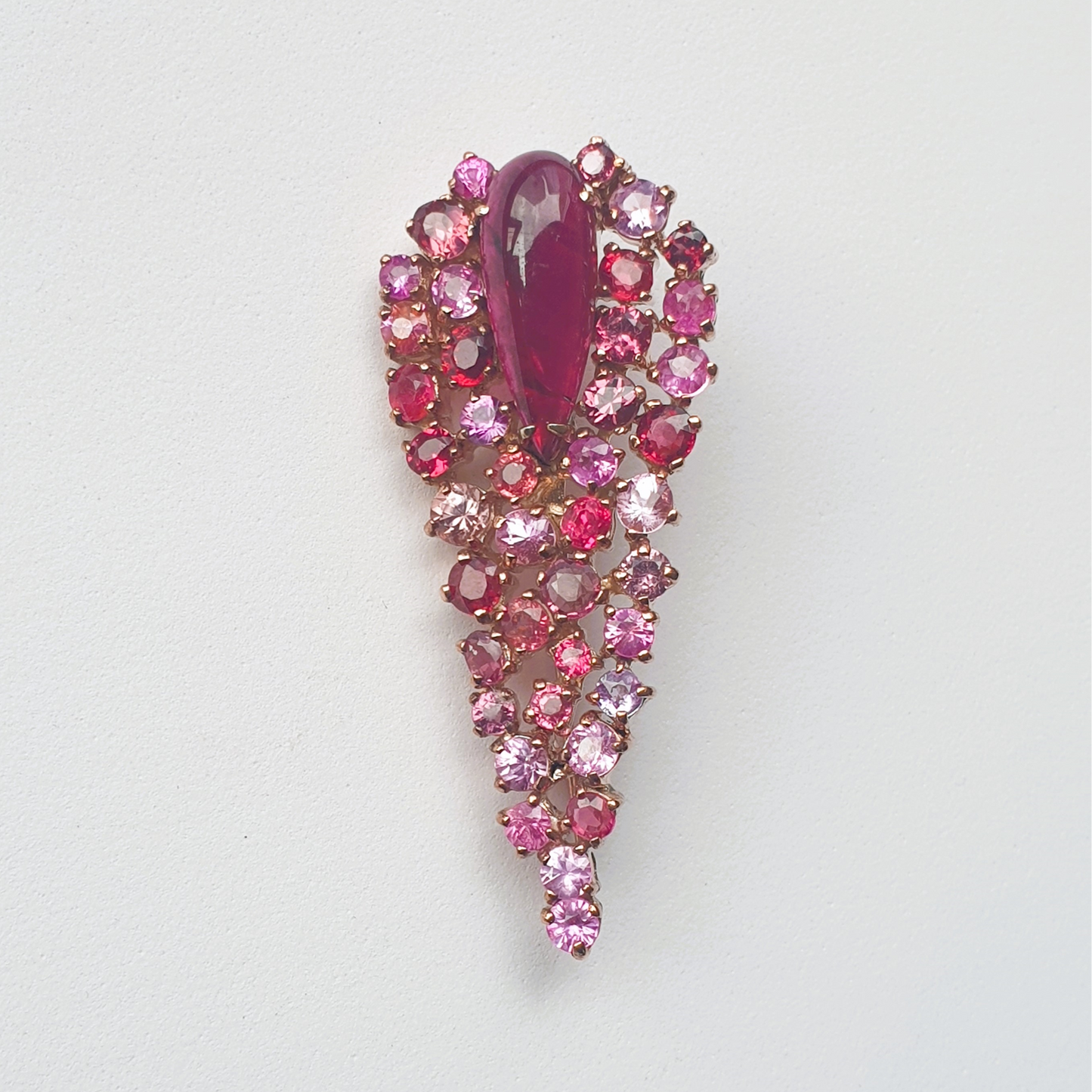 Natural Tourmaline with Natural Spinel and Natural Pink Sapphire Pendant