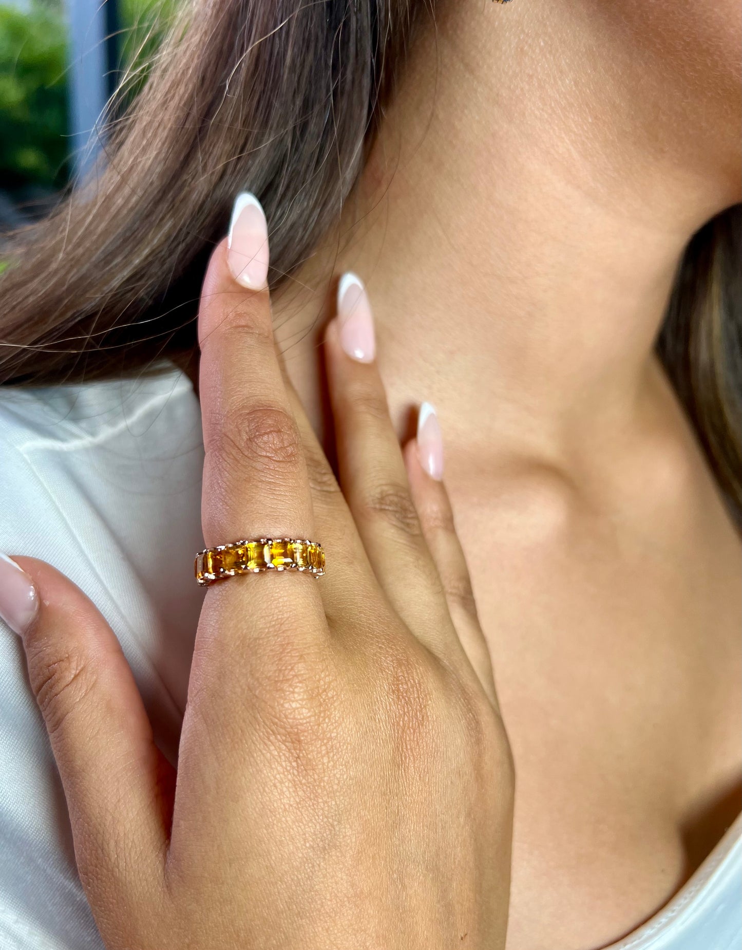 Natural Citrine Eternity Ring