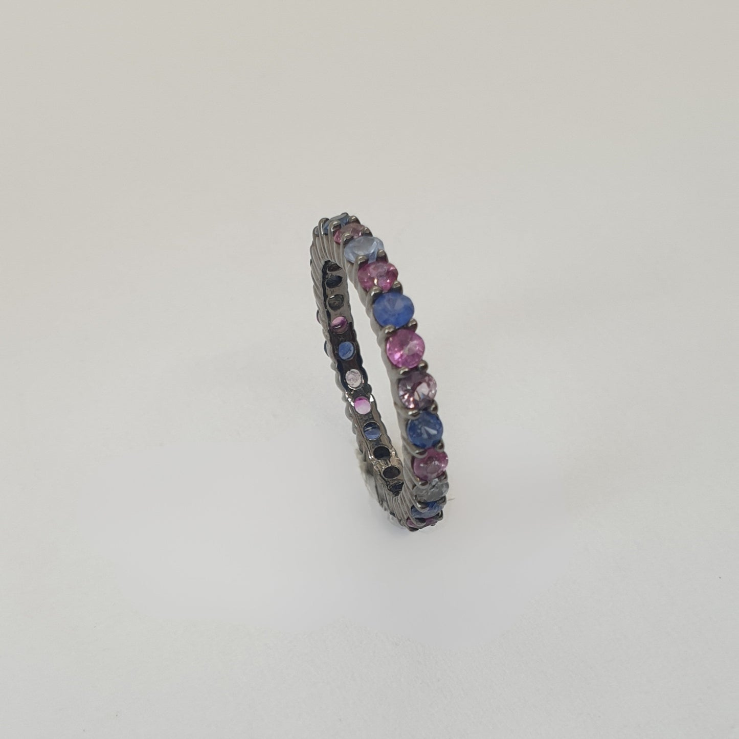 Natural Multi-color Sapphire Eternity Ring