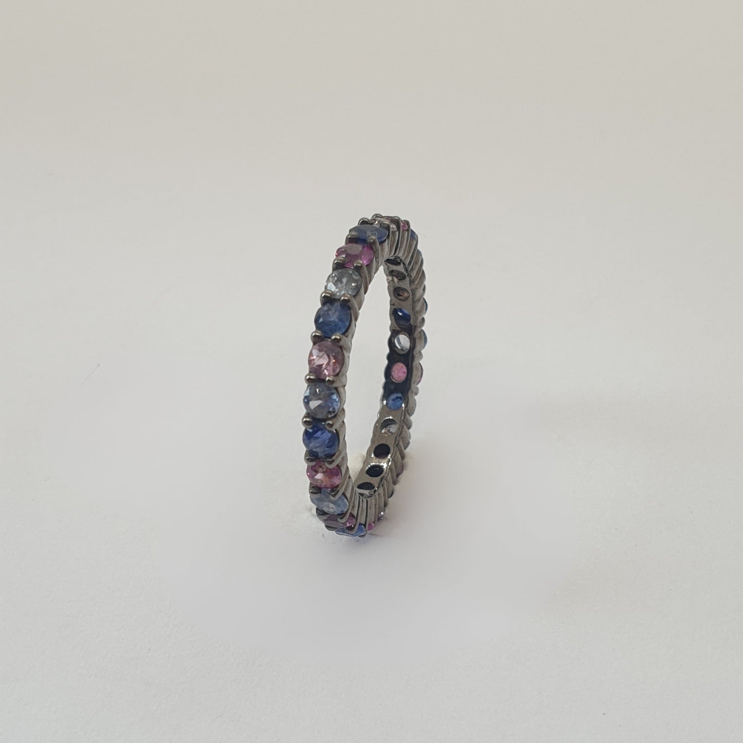 Natural Multi-color Sapphire Eternity Ring