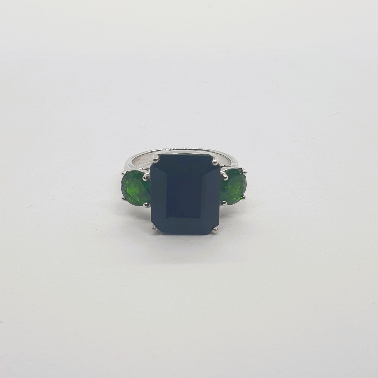 Natural Onyx with Diopside Ring