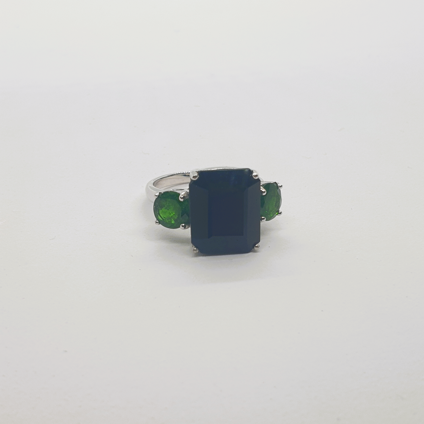 Natural Onyx with Diopside Ring