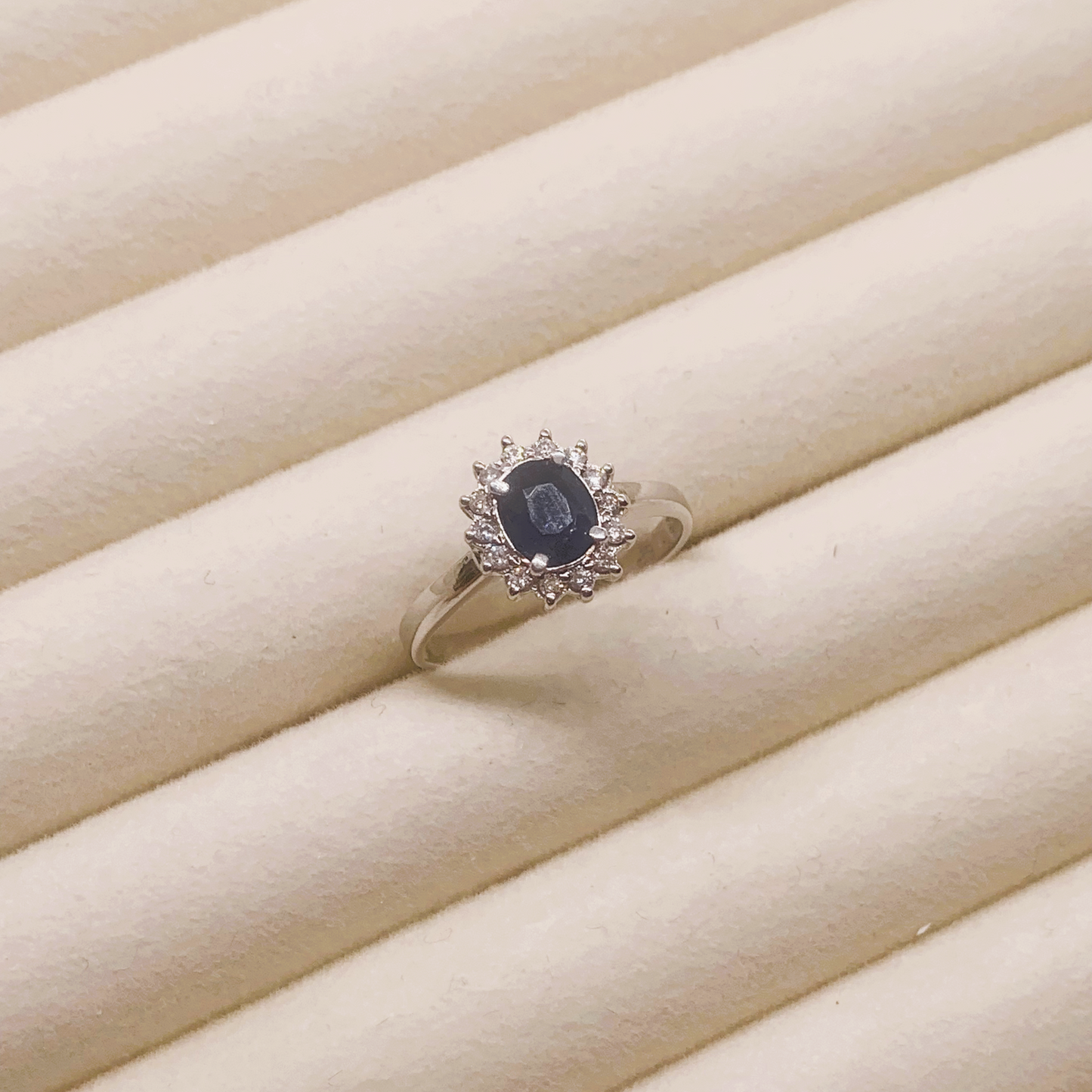 Natural Sapphire with Natural Diamond Ring