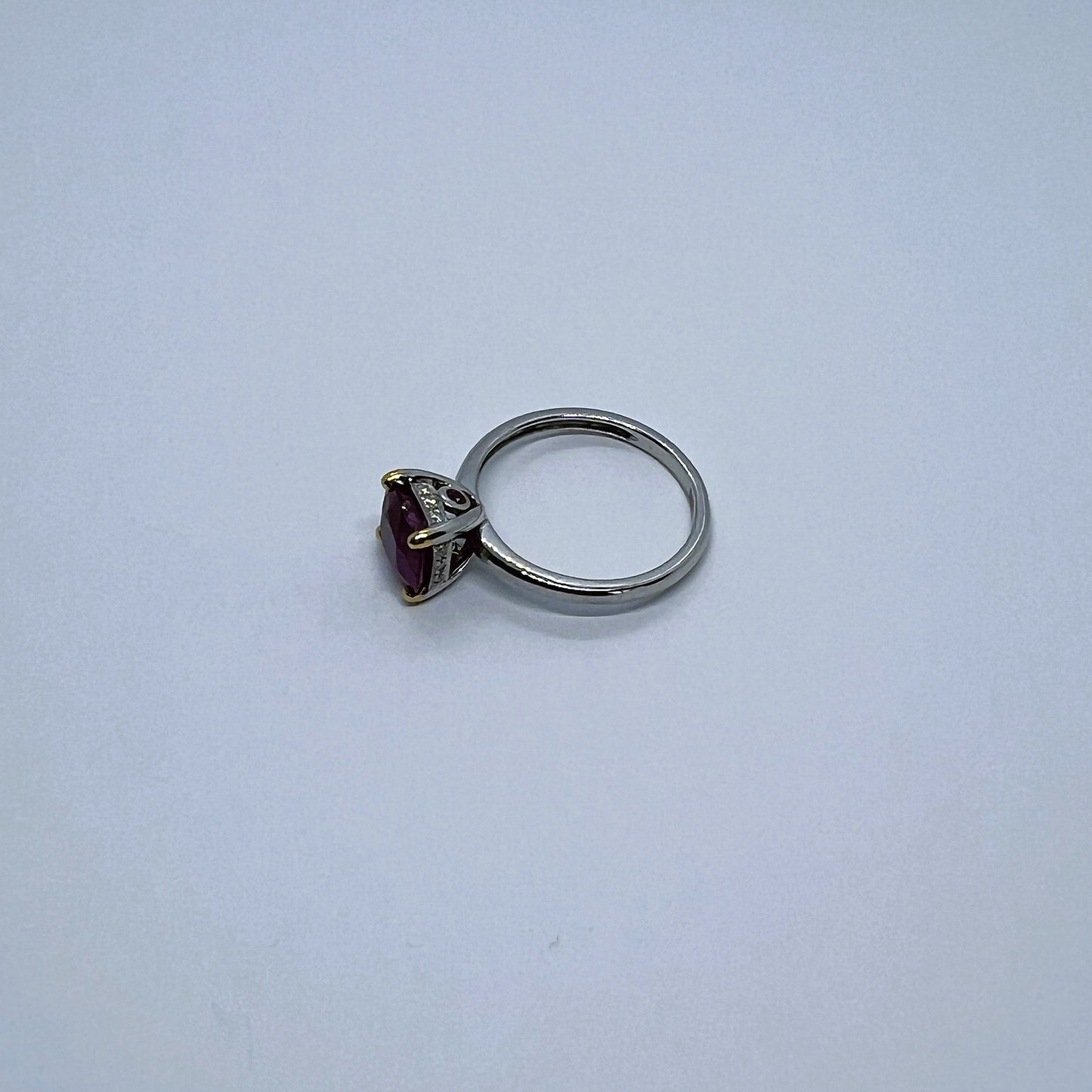 Natural Burmese Ruby with Natural Diamond Ring