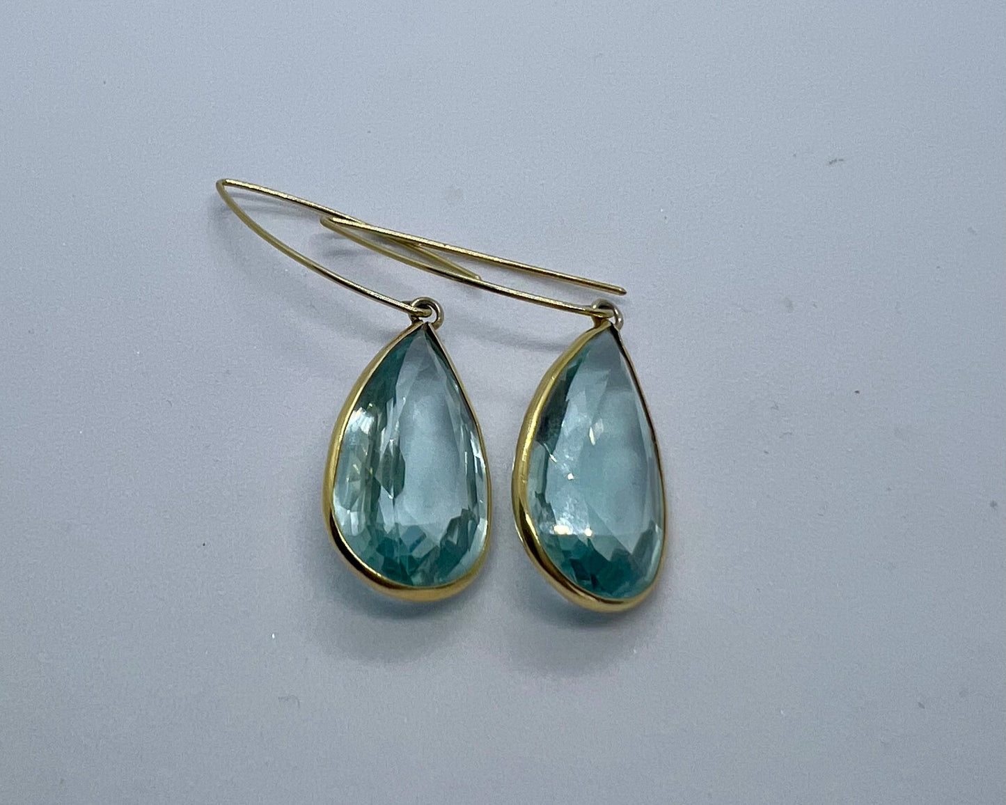 Natural Blue Topaz Earrings