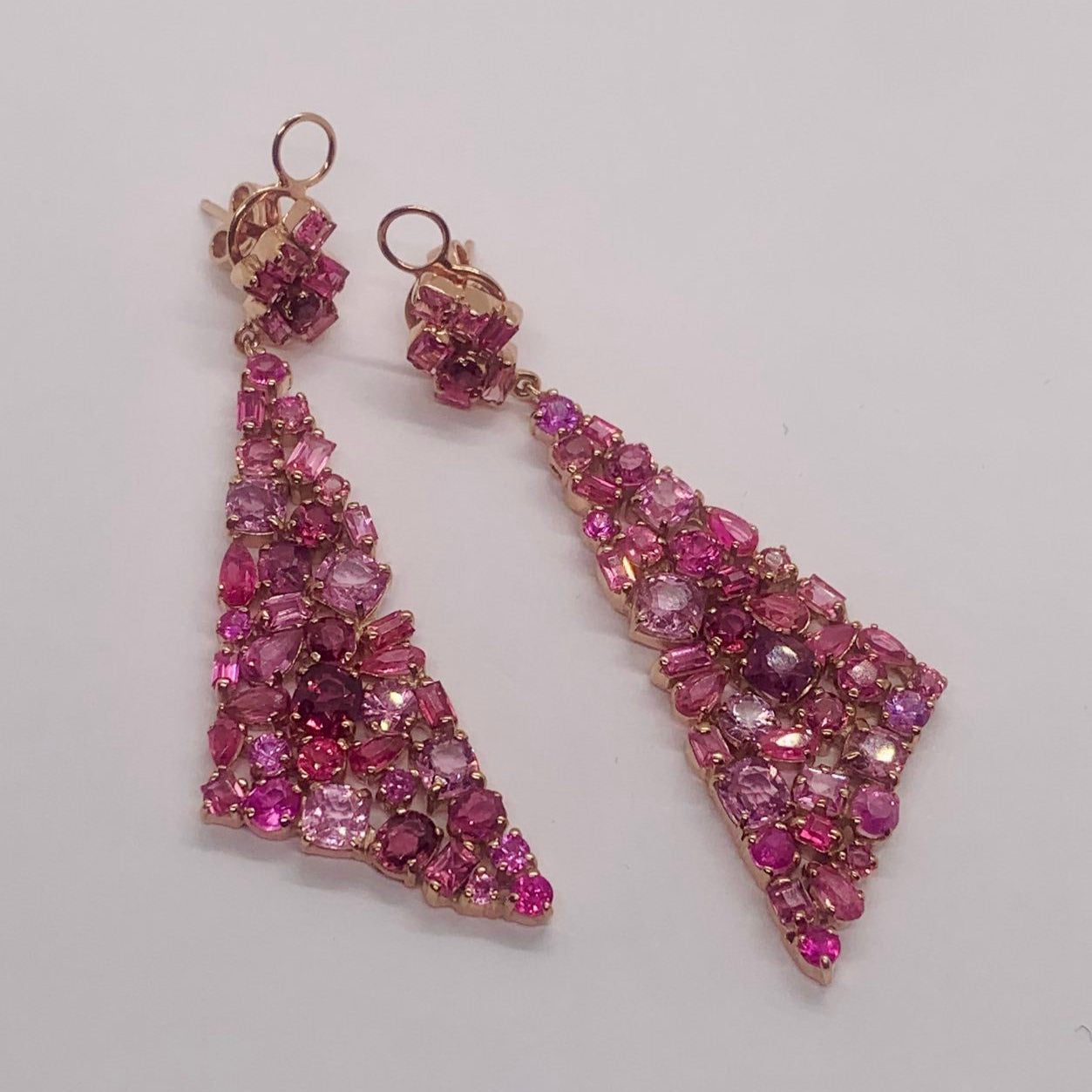 Natural Multi-Color Sapphire and Spinel Earrings