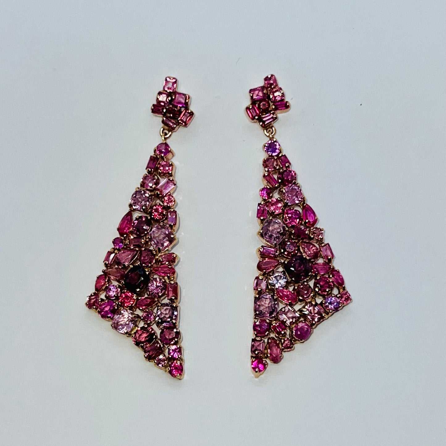 Natural Multi-Color Sapphire and Spinel Earrings