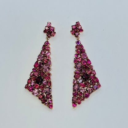 Natural Multi-Color Sapphire and Spinel Earrings