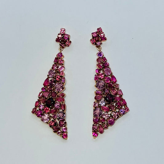 Natural Multi-Color Sapphire and Spinel Earrings