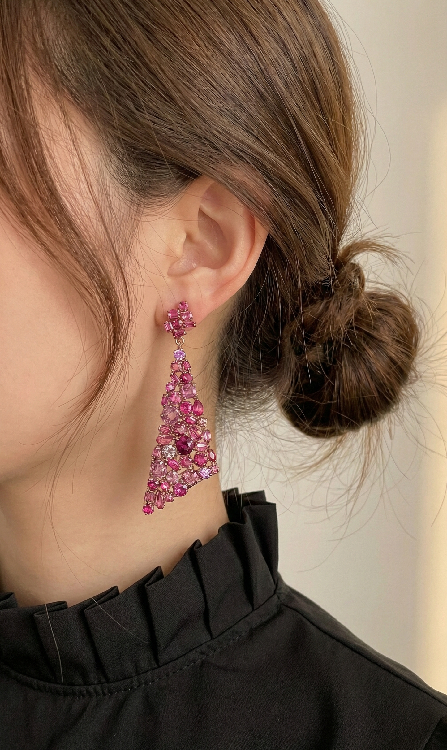 Natural Multi-Color Sapphire and Spinel Earrings