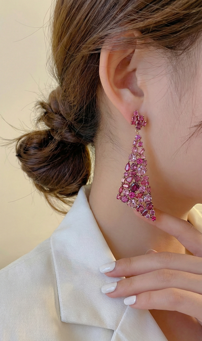 Natural Multi-Color Sapphire and Spinel Earrings