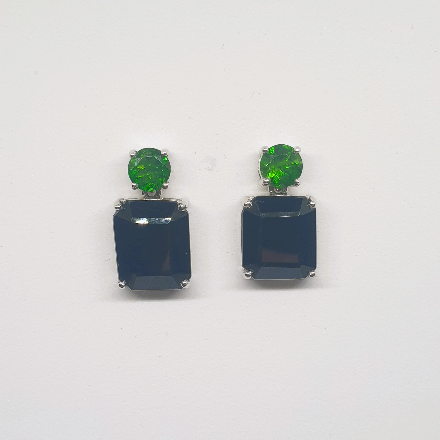 Natural Onyx with Diopside Earrings