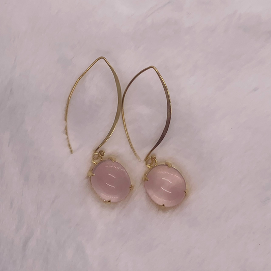 Natural Rose Quartz Earrings