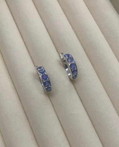 Natural Sapphire with Natural Freshwater Pearl Earrings