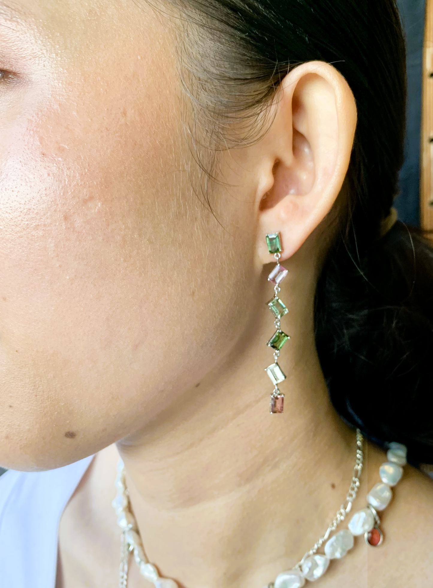 Natural Multi-color Tourmaline Earrings