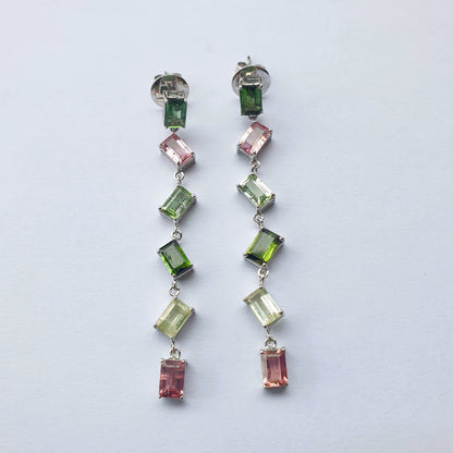 Natural Multi-color Tourmaline Earrings
