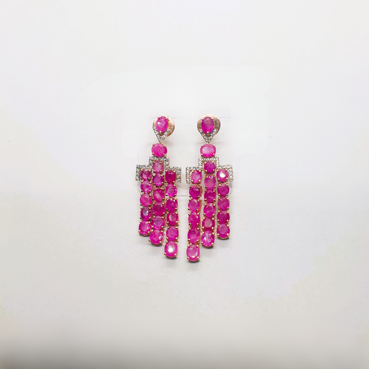 Natural Pink Sapphire Earrings