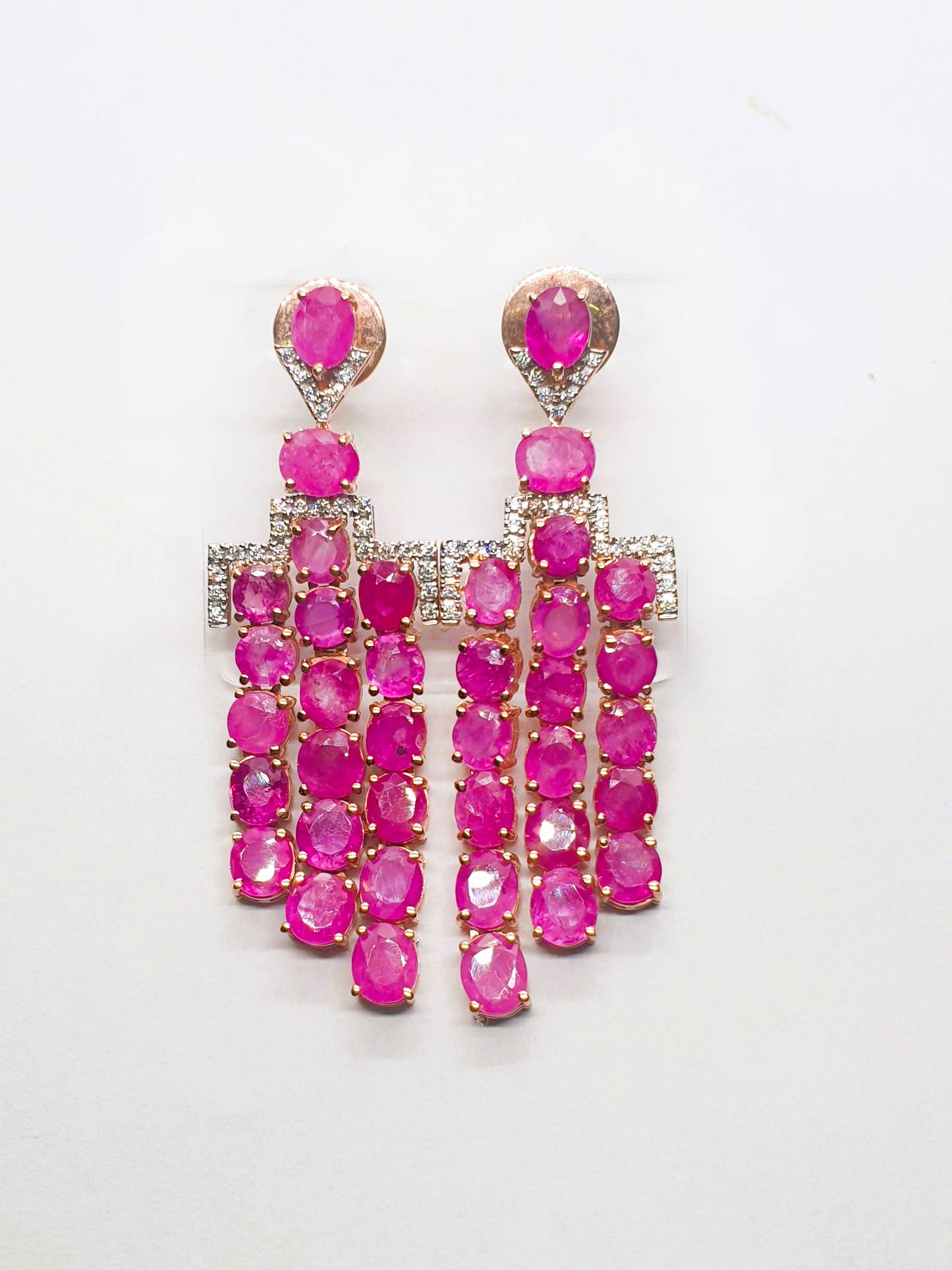 Natural Pink Sapphire Earrings