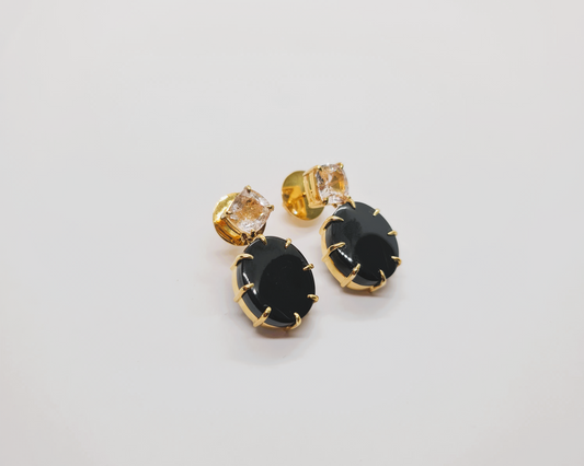 Onyx and Topaz Earrings