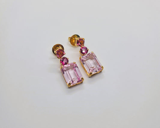 Pink Topaz Earrings