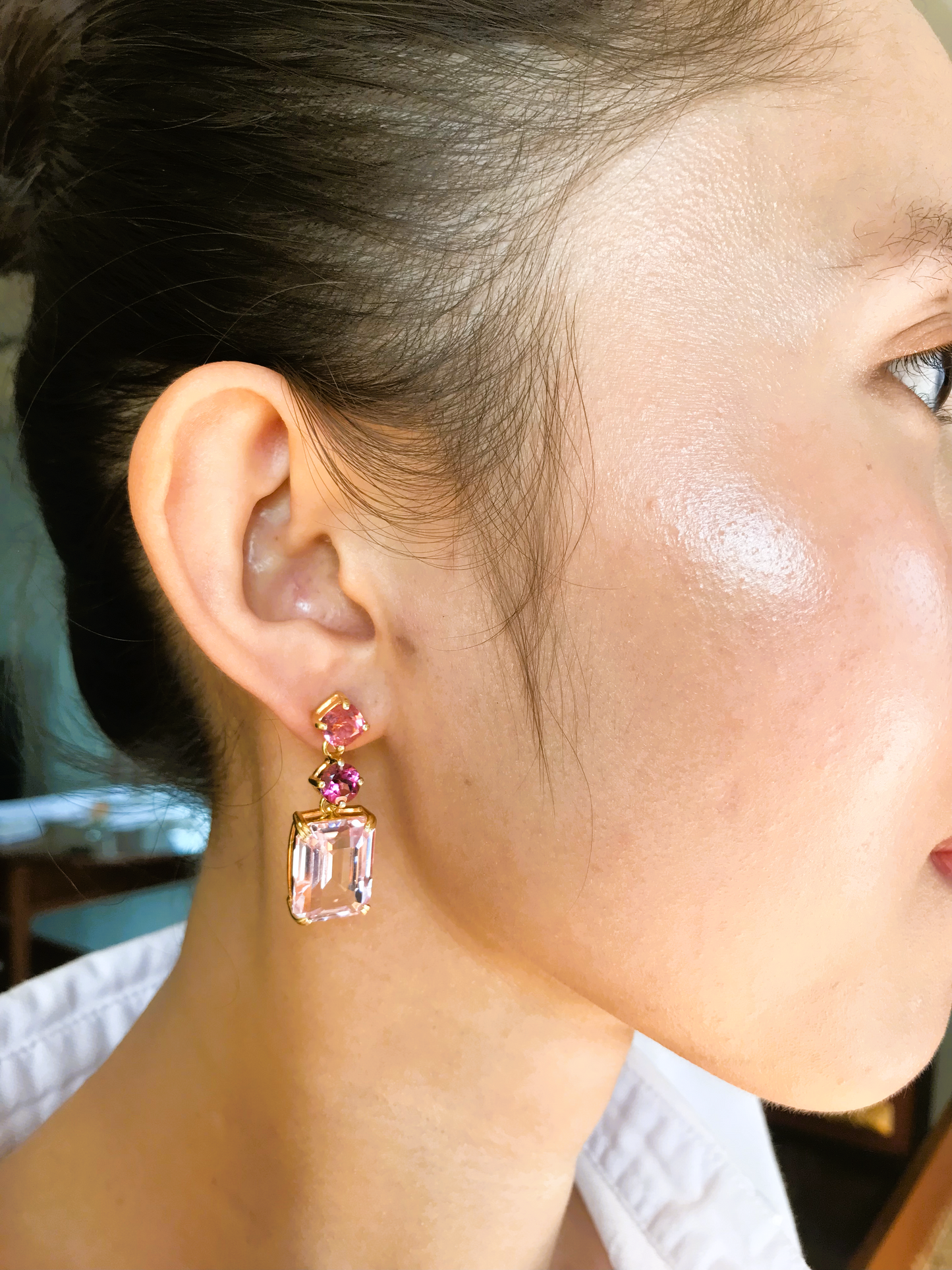 Pink Topaz Earrings