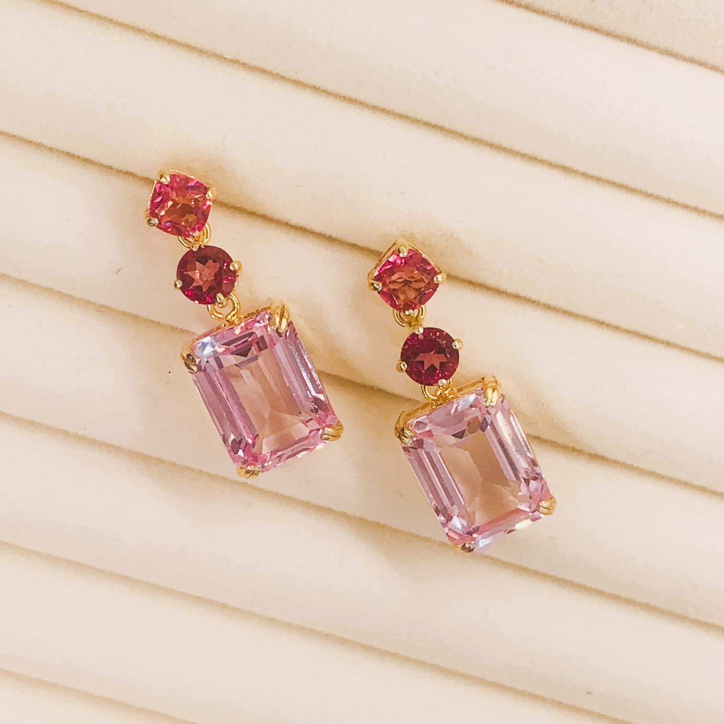 Pink Topaz Earrings