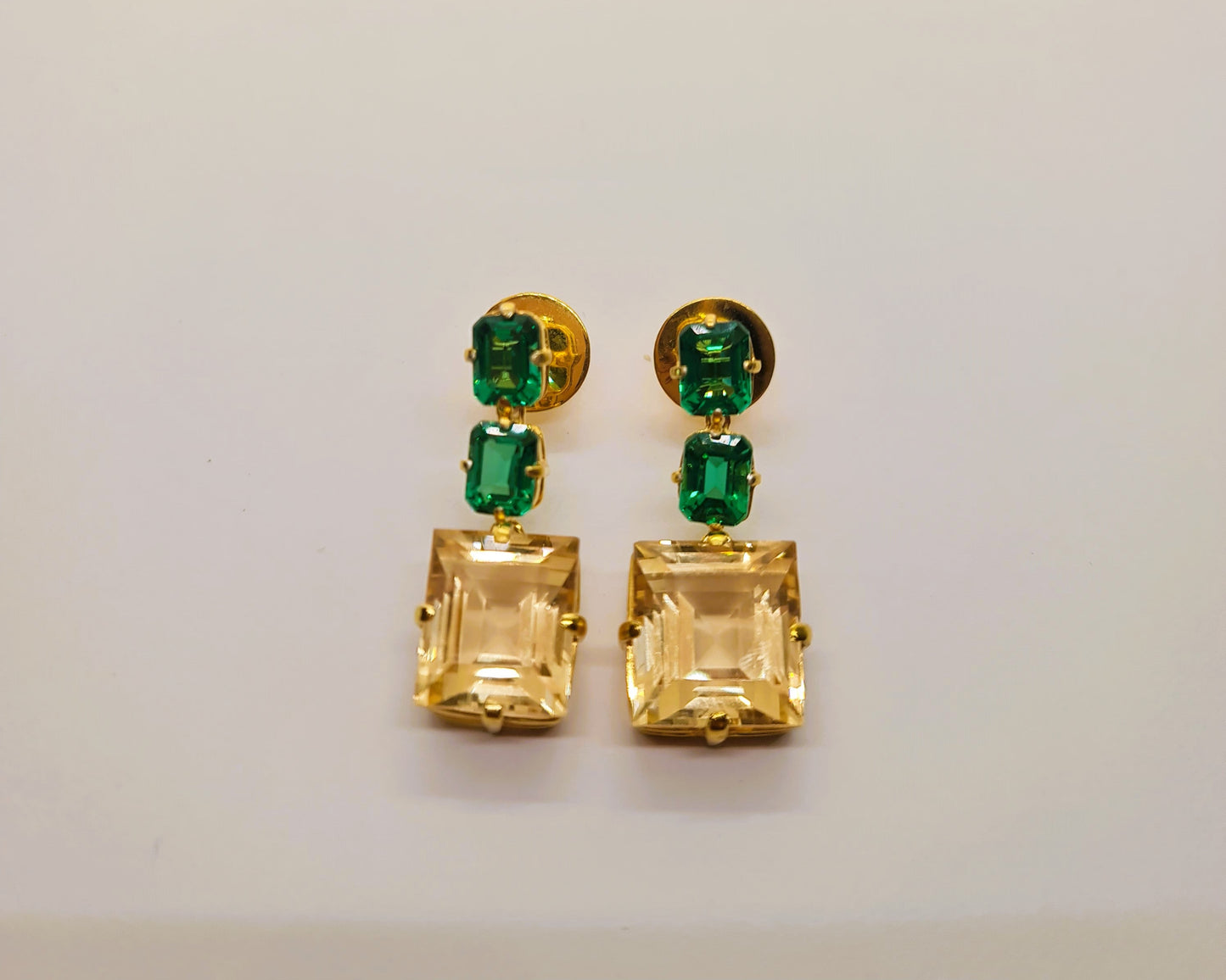 Citrine and Green Zircon Earrings