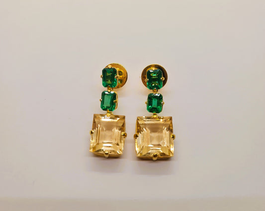 Citrine and Green Zircon Earrings