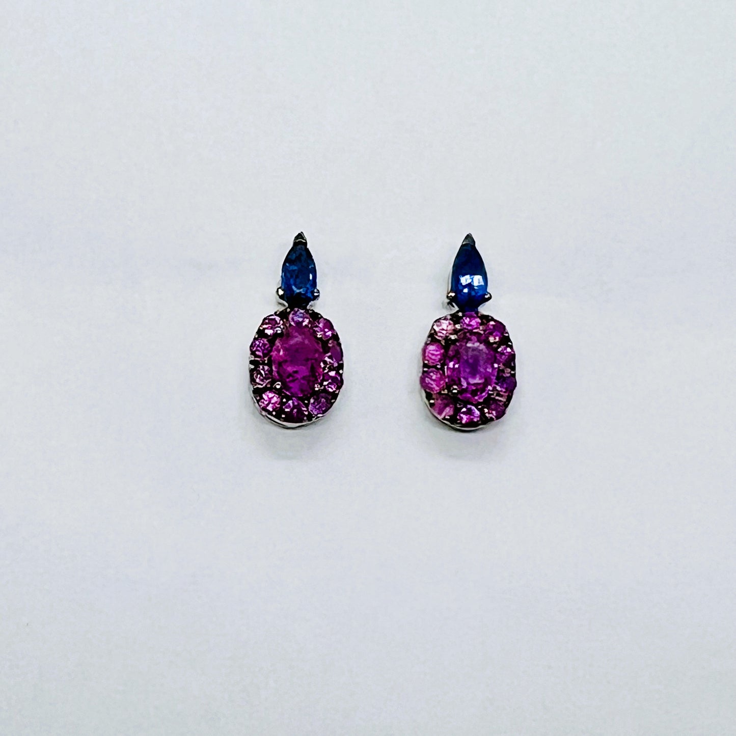Natural Ruby with Natural Sapphire Earrings