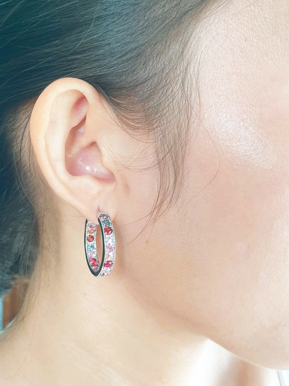 Natural Multi-color Spinel Earrings