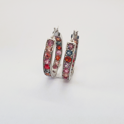 Natural Multi-color Spinel Earrings