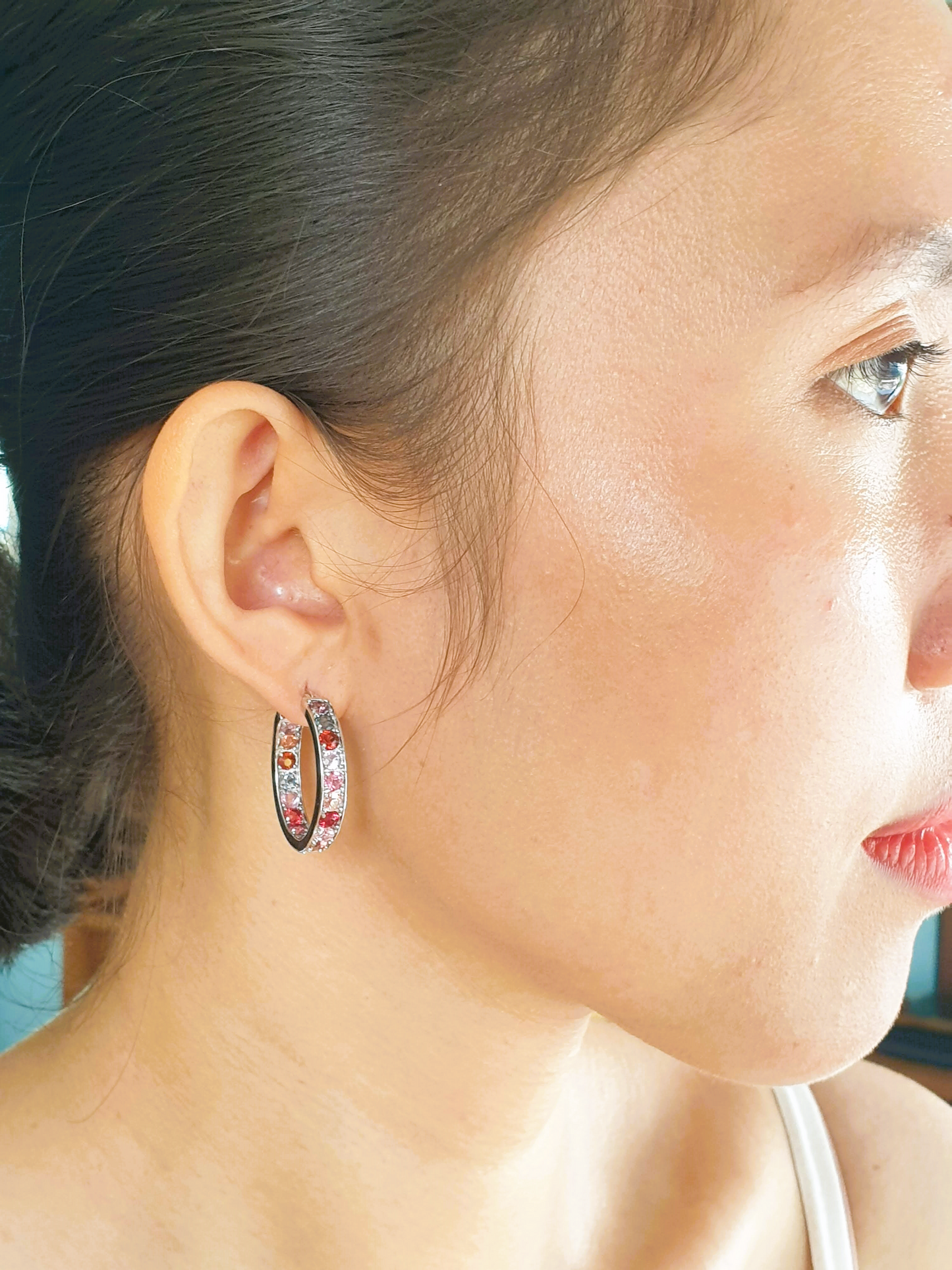 Natural Multi-color Spinel Earrings