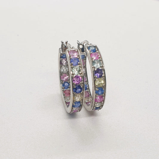 Natural Multicolor Sapphire Earrings