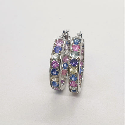 Natural Multicolor Sapphire Earrings