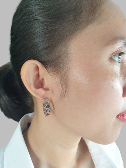 Natural Multicolor Tourmaline Earrings