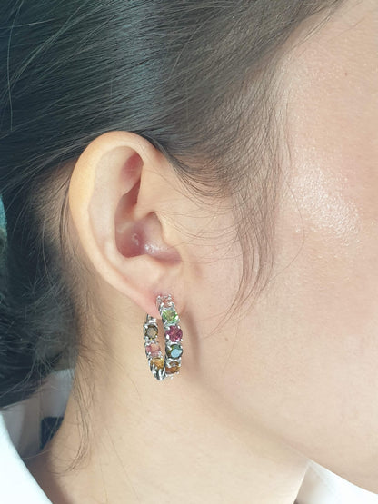 Natural Multicolor Tourmaline Earrings