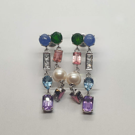 Nature’s Gem & Freshwater Pearl Earrings