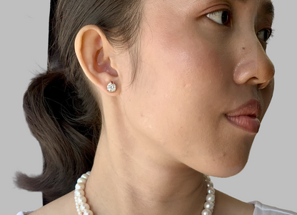 Natural Ruby and Moissanite Earrings
