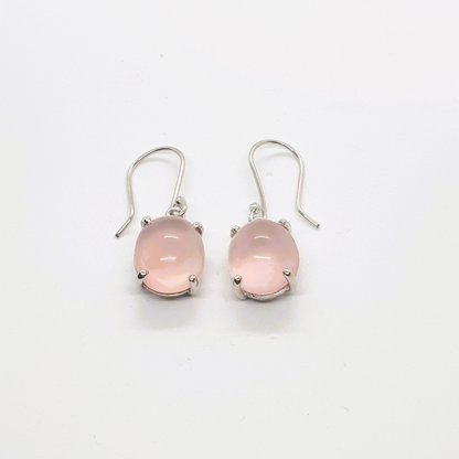 Natural Rose Quartz Earrings