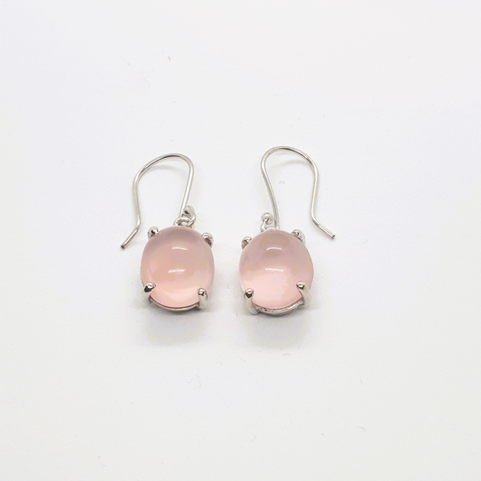 Natural Rose Quartz Earrings